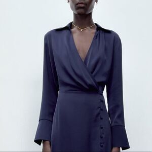 Zara Navy Midi Dress